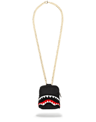 BLACK CHENILLE SHARK BACKPACK CHAIN