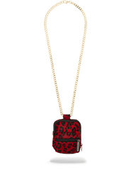 FUR RED LEOPARD BACKPACK CHAIN