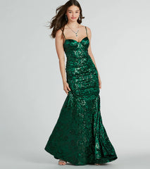 Tori Sweetheart Mermaid Sequin Satin Formal Dress