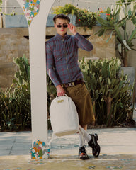 GOLD BRICK LUXE WHITE BACKPACK