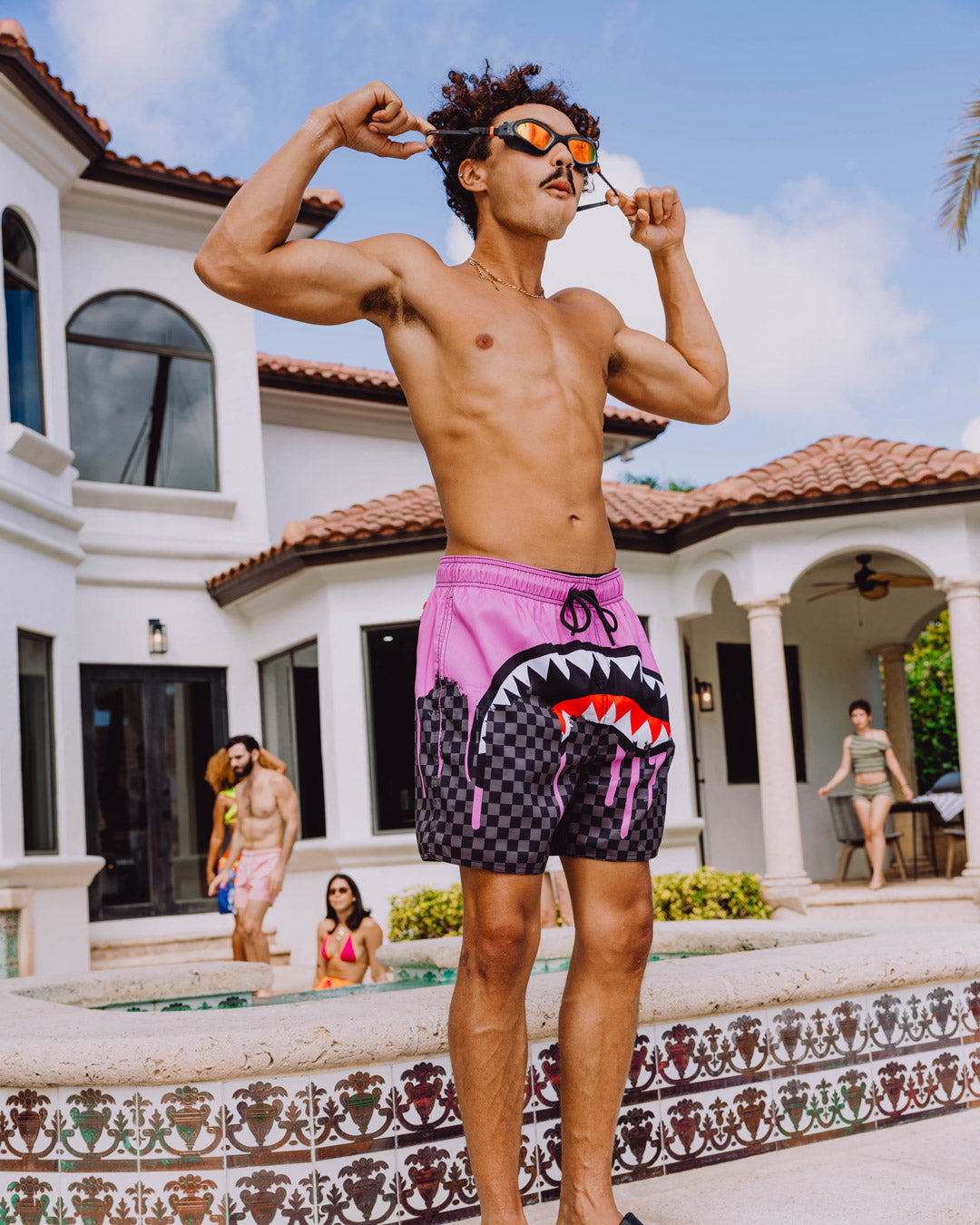 OCEAN DRIP CHECK SWIM SHORT