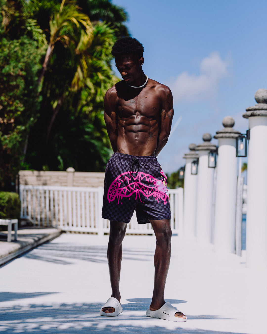 PINK PANTHER DIAMOND SHARK SWIM SHORTS