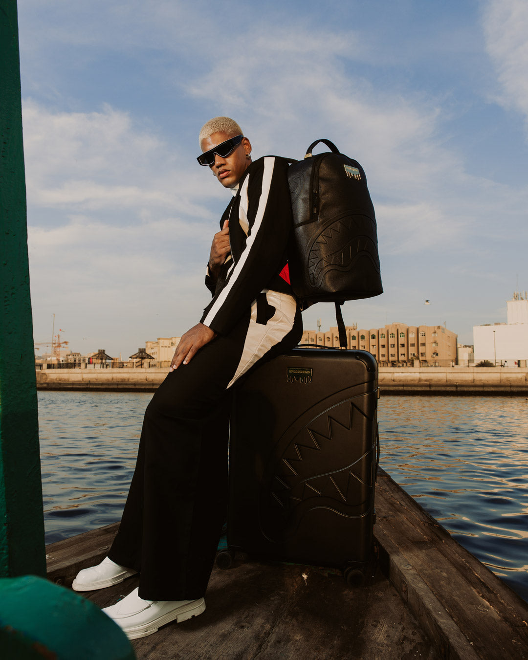 GOLD BRICK DRIP BLACK BACKPACK