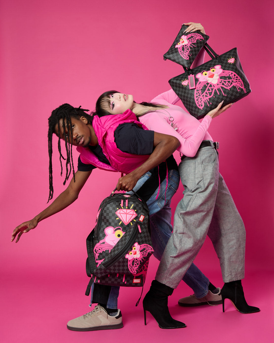 PINK PANTHER DIAMOND SHARK CROSSOVER CLUTCH