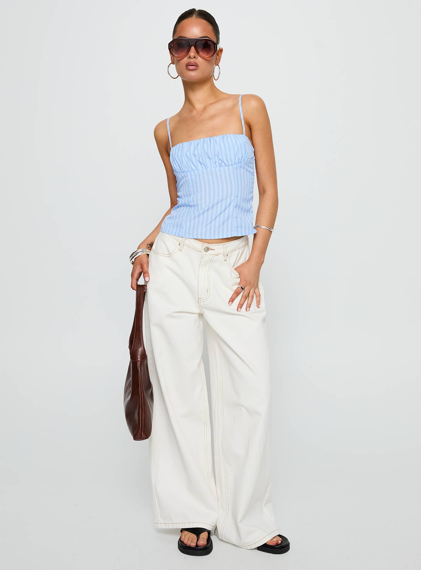 Isolabella Top Blue Stripe