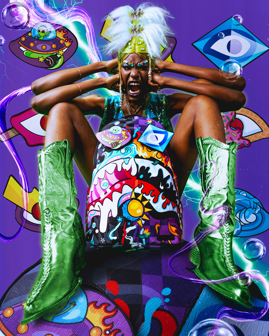 MAD SCIENTIST (6 REMOVABLE EYES) BACKPACK
